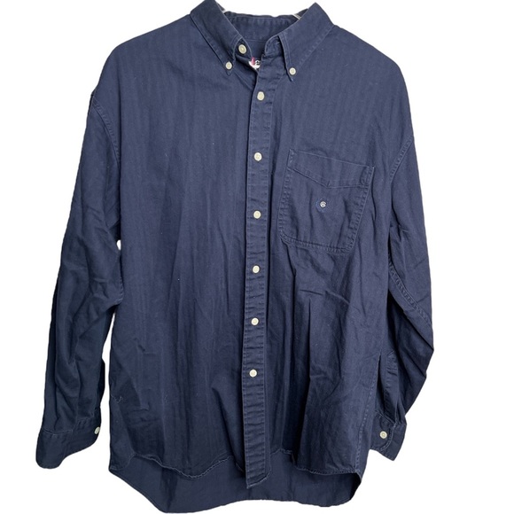 Chaps Ralph Lauren Button Down Long Sleeve Navy Blue Men’s Top - Picture 1 of 5